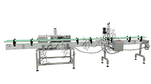 四頭磁力泵灌裝旋蓋生產線-全自動小型液體灌裝生產線